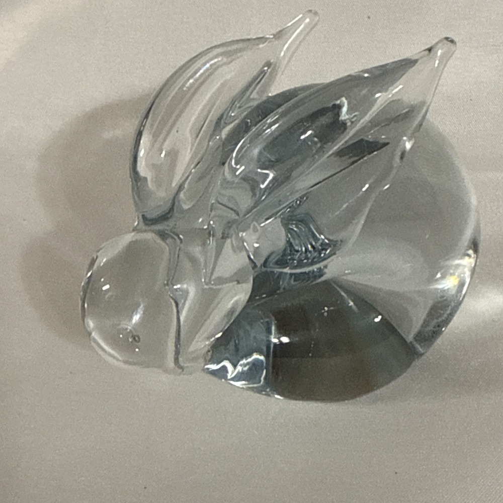Vintage Interpur Clear Glass Rabbit Figurine Paperweight Taiwan - Picture 5 of 11